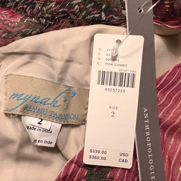 Anthropologie Mynah's Reynu Taandon Embroidered Floral Shimmer Maxi Dress - Picture 12 of 12